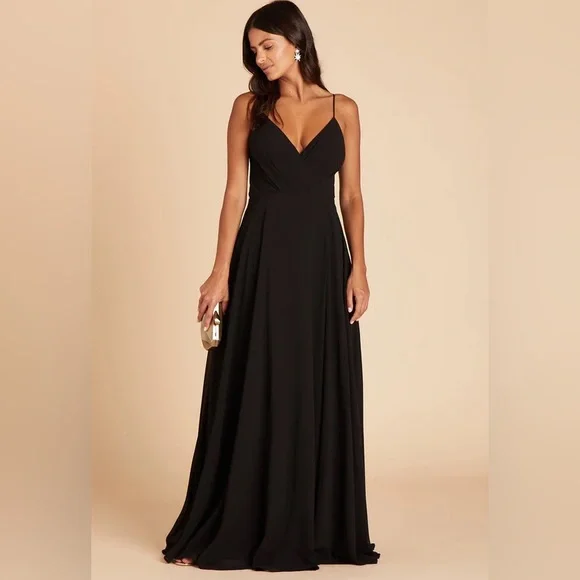 NWT Birdy Grey Dress KAIA DRESS CHIFFON Black Medium Formal Gown Best Seller - Picture 9 of 10